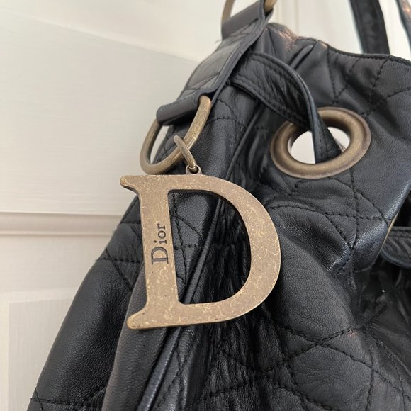 CHRISTIAN DIOR Vintage Large Cannage Drawstring Bag - Picture 4 of 9